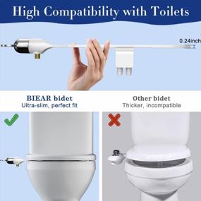 img 3 attached to Non-Electric Bidet Toilet Seat Attachment With Self Cleaning Dual Nozzle Adjustable Water Spray For Sanitary And Feminine Wash - Ultra Slim Design