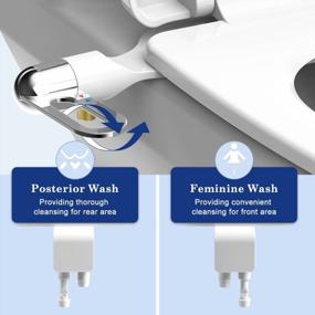 img 2 attached to Non-Electric Bidet Toilet Seat Attachment With Self Cleaning Dual Nozzle Adjustable Water Spray For Sanitary And Feminine Wash - Ultra Slim Design