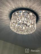 img 1 attached to Saint Mossi Modern K9 Crystal Raindrop Chandelier Lighting Flush Mount LED Ceiling Light Fixture Pendant Lamp For Dining Room Bathroom Bedroom Livingroom 9 E12 LED Bulbs Required Height 11 X Width 20 review by Nick Walsh