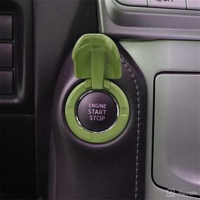 img 1 attached to 🚗 Anti-Scratch Green Car Engine Start Stop Button Cover - Push Start Button Decoration for Enhanced Engine Protection