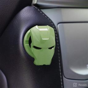 img 2 attached to 🚗 Anti-Scratch Green Car Engine Start Stop Button Cover - Push Start Button Decoration for Enhanced Engine Protection