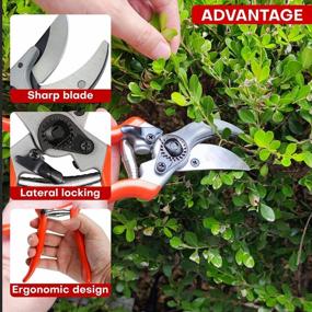 img 1 attached to YIYITOOLS One-Hand Pruning Shears With Titanium Coated Stainless Steel Blades And Rubber Handles - Ideal Gardening Hand Tool For Tree Trimming - Perfect Gift For Gardeners