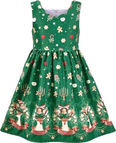 img 4 attached to Stylish Girls' Christmas Reindeer Gingerbread Jingle Dresses: Find the Perfect Clothing for Girls