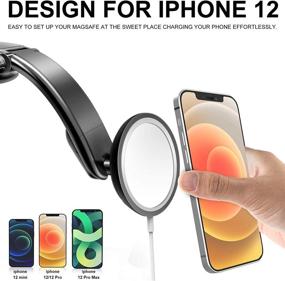 img 2 attached to 🚗 Convenient Car Dashboard Mount Holder for Magsafe Wireless Charger - iPhone 12/12 Pro Max/12 Mini Compatible, Hands-Free and Secure Phone Stand Holder