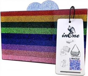 img 1 attached to Rainbow Evening Clutch Purse Crossbody Wallet Bag For Women - Acrylic Wedding Party Handbag Small