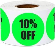 1 roll green 1.5 inch round stickers - 10% off labels for retail stores (pack of 300) logo