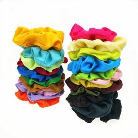 img 1 attached to Colorful Pack Of 24 Elastic Hair Ties Scrunchies For Women - Perfect For All Hair Types