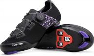 ride in style and comfort with tommaso pista knit women's cycling shoe and cleat bundle - black, pink, grey, blue options available logo