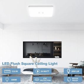 img 3 attached to 2PACK 24W LED Flush Mount Ceiling Light - 2050LM Square 5000K Daylight 12.6In IP44 Waterproof For Bedroom Kitchen Hallway Balcony Living Room