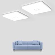 2pack 24w led flush mount ceiling light - 2050lm square 5000k daylight 12.6in ip44 waterproof for bedroom kitchen hallway balcony living room logo