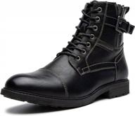 amapo men's mid-top dress boots: a perfect blend of style and comfort with side zipper and lace-up closure логотип