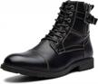 amapo men's mid-top dress boots: a perfect blend of style and comfort with side zipper and lace-up closure logo