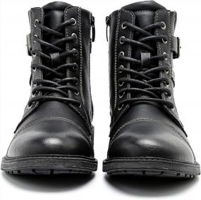 img 3 attached to AMAPO Men'S Mid-Top Dress Boots: A Perfect Blend Of Style And Comfort With Side Zipper And Lace-Up Closure