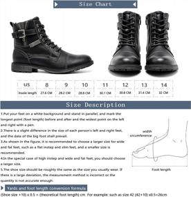 img 1 attached to AMAPO Men'S Mid-Top Dress Boots: A Perfect Blend Of Style And Comfort With Side Zipper And Lace-Up Closure