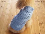 🐾 fami turtleneck classic straw-rope sweaters for small dogs and cats - cozy knitted pet sweater for winter - sky blue, size l логотип