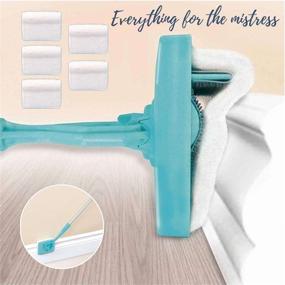 img 3 attached to Ultimate Baseboard Cleaning Tool with Ergonomic Handle & 5 Reusable Cloths. Ideal for Bathroom, Kitchen, and Household Cleaning! Effortlessly Clean Skirting Boards with Extended Microfiber Handle. Retractable, Durable & Efficient!