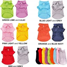 img 2 attached to Stylish Pack Of 2 Dog Polo Shirts For Small Pets In Green Lime And Lilac - Perfect For Cute And Fashionable Puppies And Cats