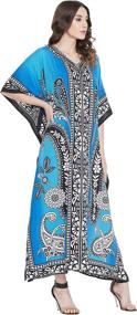 img 2 attached to Kaftans Polyester Dresses Evening Paisley Women's Clothing ~ Swimsuits & Cover Ups
