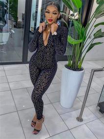 img 3 attached to Hibshaby Leopard Jumpsuits for Women - Bodycon Streetwear Clothing with Jumpsuits, Rompers & Overalls