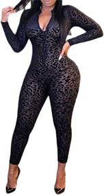 img 4 attached to Hibshaby Leopard Jumpsuits for Women - Bodycon Streetwear Clothing with Jumpsuits, Rompers & Overalls