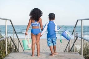 img 1 attached to Защитите свою маленькую девочку от солнца с купальниками SwimZip UPF 50+ с лямкой на шее в нескольких цветах