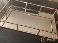 img 1 attached to Add Glam To Your Vanity With EZDC'S Rose Gold Mirror Tray And Ring Dish Set review by Joyce Jones