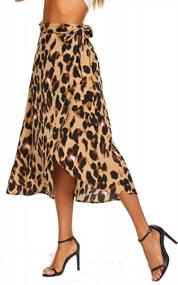 img 1 attached to Раскройте свою внутреннюю бохо с новой юбкой Newchoice Women'S High Low Split Leopard для летнего пляжного стиля.