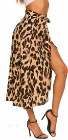 img 3 attached to Unleash Your Inner Boho With Newchoice Women'S High Low Split Leopard Skirt For Summer Beach Style