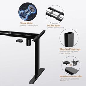 img 3 attached to AIMEZO Single Motor Регулируемая по высоте электрическая рама для стоячего стола Настольная рама для сидения с двухступенчатой ​​​​и сверхмощной сталью DIY Компьютерная рабочая станция для домашнего офиса (черный)