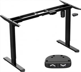 img 4 attached to AIMEZO Single Motor Height Adjustable Electric Standing Desk Frame Sit Stand Desk Frame With Two-Stage And Heavy Duty Steel DIY Computer Workstation For Home Office (Black)