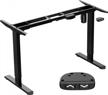 aimezo single motor height adjustable electric standing desk frame sit stand desk frame with two-stage and heavy duty steel diy computer workstation for home office (black) logo