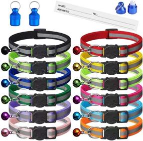 img 4 attached to 🐱 Enhance Safety with Extodry Reflective-Breakaway Cat Collars: 14-Pack Assorted Colors & 2 ID Tags for Easy Identification!