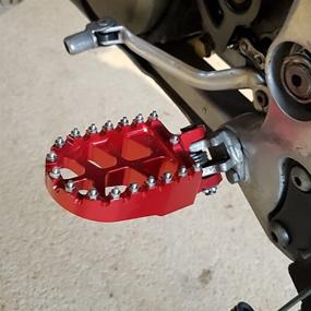 img 1 attached to Red Wide Foot Pegs Pedals Rests - Billet MX for Honda CR80 1996-2005, XR250, XR400 1996-2005, XR350R 1983-1984, XR600R 1989-2000, XR650L 1996-2016, XR650R 2000-2005