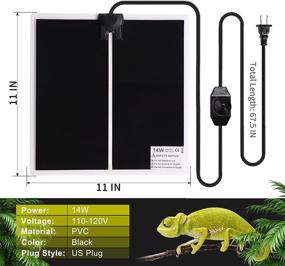 img 3 attached to 🔥 Premium 14W Reptile Heating Pad with Temperature Controller - Waterproof Heat Mat for Tanks, Terrariums, and Pets