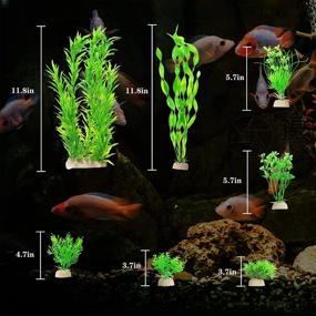 img 2 attached to Ctpeng 23-частый набор искусственных аквариумных растений 🐠 для яркого зеленого и белого украшения аквариума.