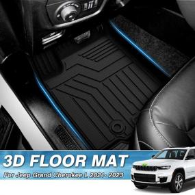 img 3 attached to 🔝 Mixsuper Custom Fit Floor Mats 2021-2022 Jeep Grand Cherokee L | All Weather Liners for 6-Passenger (Without Center Console) | Durable 1st, 2nd & 3rd Row Mat Liner Set | Black