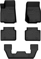 🔝 mixsuper custom fit floor mats 2021-2022 jeep grand cherokee l | all weather liners for 6-passenger (without center console) | durable 1st, 2nd & 3rd row mat liner set | black logo