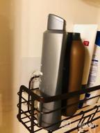 img 1 attached to 2 Pack Adhesive Shower Caddy Basket Shelf W/ Hooks - No Drilling Rustproof SUS304 Stainless Steel Wall Mounted Rack For Kitchen, Dorm Hanging Soap & Shampoo Holder review by Elijah Harvey