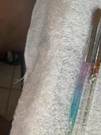 img 1 attached to 💅 Professional Morovan Size 14 Acrylic Nail Brush - 100% Kolinsky Sable Art Brushes for Acrylic Powder Nail Extension with Glitter Liquid Handle review by Major Lindsay