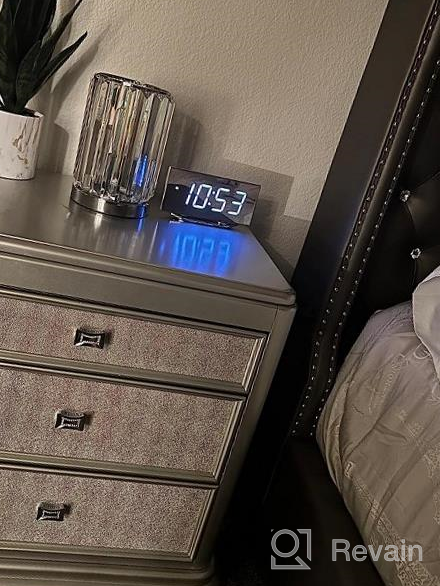 img 1 attached to Loud Digital Alarm Clock For Heavy Sleepers - 8.7" LED Display, USB Charger, 7-Level Brightness & Volume, Snooze & DST | Bedroom/Bedside Dual Alarm Clock For Adults & Teens. review by Ron Chang