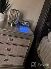 img 5 attached to Loud Digital Alarm Clock For Heavy Sleepers - 8.7" LED Display, USB Charger, 7-Level Brightness & Volume, Snooze & DST | Bedroom/Bedside Dual Alarm Clock For Adults & Teens.