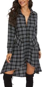 img 2 attached to OLRAIN Womens Plaids Irregular Casual Women's Clothing ~ Dresses