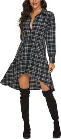 img 3 attached to OLRAIN Womens Plaids Irregular Casual Women's Clothing ~ Dresses