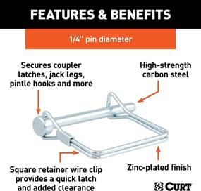 img 2 attached to 🔒 CURT 25080 Trailer Coupler Pin: Secure Your Trailer with a 1/4-Inch Diameter x 2-3/4-Inch Long Pin