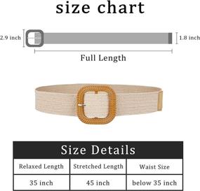 img 2 attached to Straw Woven Elastic Fashion Ladies Women's Accessories at Belts