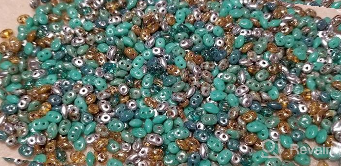 img 1 attached to 100 Gram Bag Of 2.5X5Mm African Turquoise Mix Czech Glass Seed Beads With 2 Holes - SuperDuo review by Oscar Kaufman