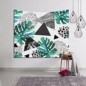 img 4 attached to Tropical Monstera And Banana Leaf Wall Art Hanging Tapestry For Bedroom And Dorm Décor - Vagasi Tapestry In Monstera1 Design, Size 80X59 Inches