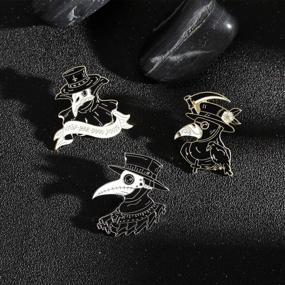 img 1 attached to 7 Pcs Plague Doctor Skull Enamel Pin Set, Steampunk Cartoon Beak Face Brooches Gothic Lapel Badge Pins For Backpack