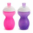 secure sipping made easy: munchkin click lock bite proof sippy cup, blue/purple, 9 oz, 2 pack logo