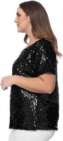 img 1 attached to Anna-Kaci Women'S Plus Size Sequin One Shoulder Short Sleeve Party Top